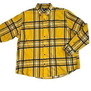Lands’ End Men’s Yellow Plaid Flagship Flannel Shirt Size XXL NEW w/o Tags